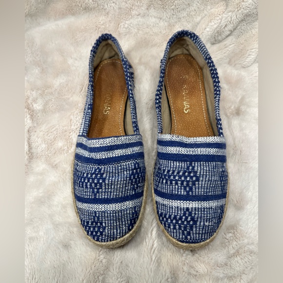 Kaanas Shoes - Kaanas Tahiti Blue & White Woven Boho Pattern Espadrille Flats Sz 40 or US 9